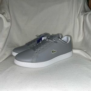 Lacoste Hydez Leather Padded Collar Sneakers Grey/White 37SMA0052